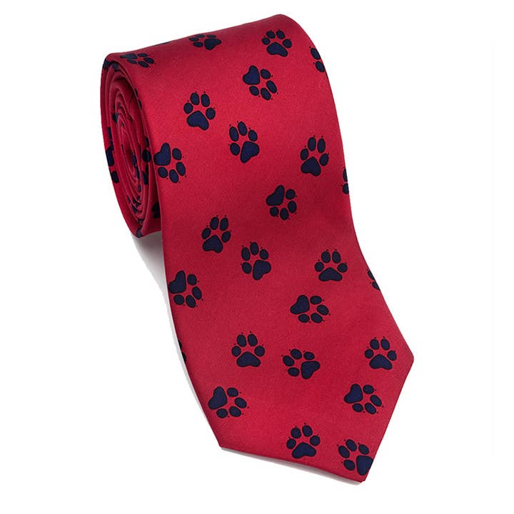 Paw Prints Silk Necktie for wholesale by Josh Bach Limited
