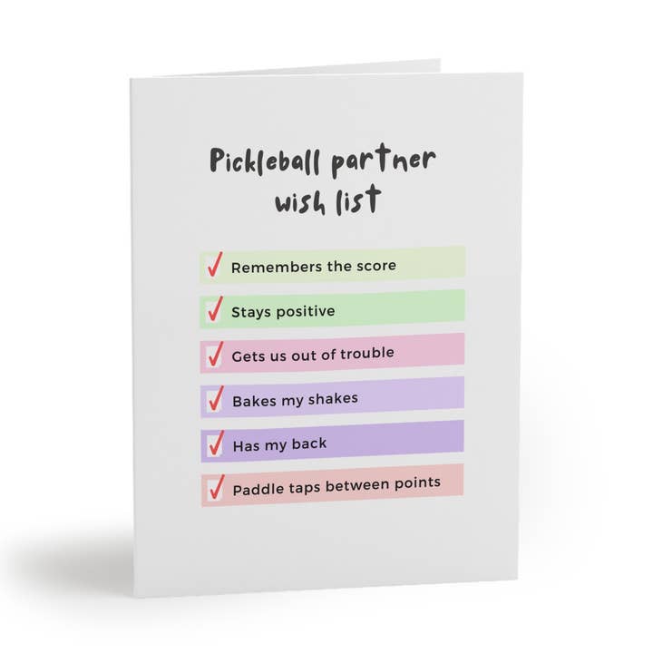 Pickleball Partners önskelista Gratulationskort för wholesale av Pickle & Paper