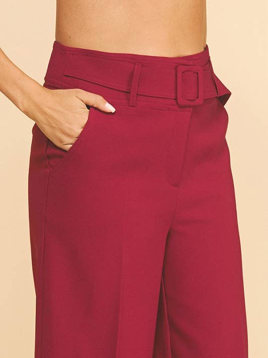 Ponte Buckled Trim Capri Trousers for wholesale by MintChoco