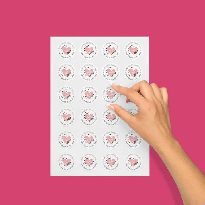SR Creative Studio – wholesale Sticker – Matte Pink Round Thank You Packaging Stickers1