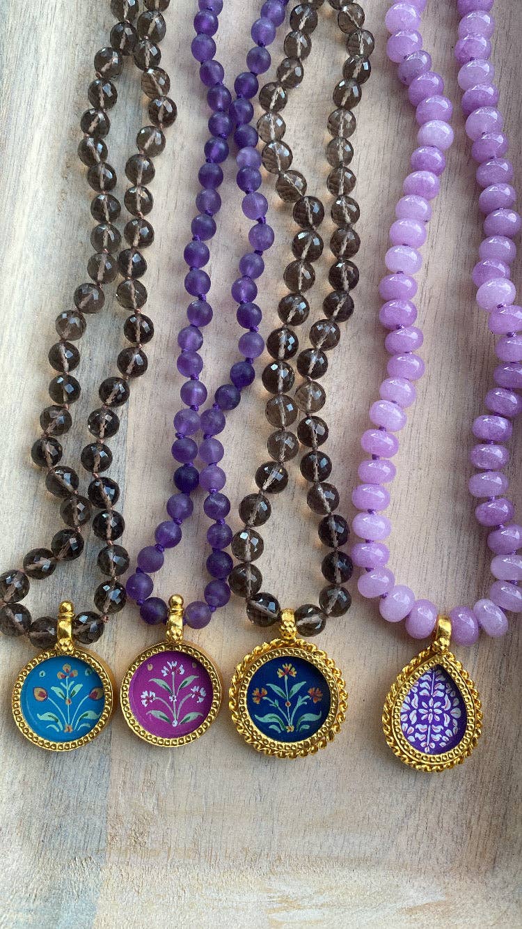 Jen Stock Mindful Designs - Wholesale Pendant/Charm Necklace - Block Print Beaded Necklaces35