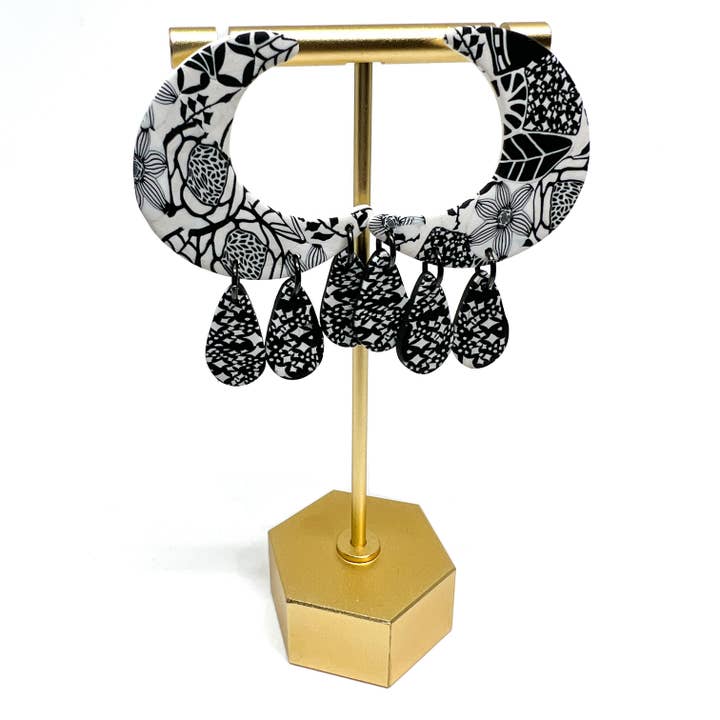 Hillside Studio - Wholesale Dangle Earrings - Luna Earrings - B & W4