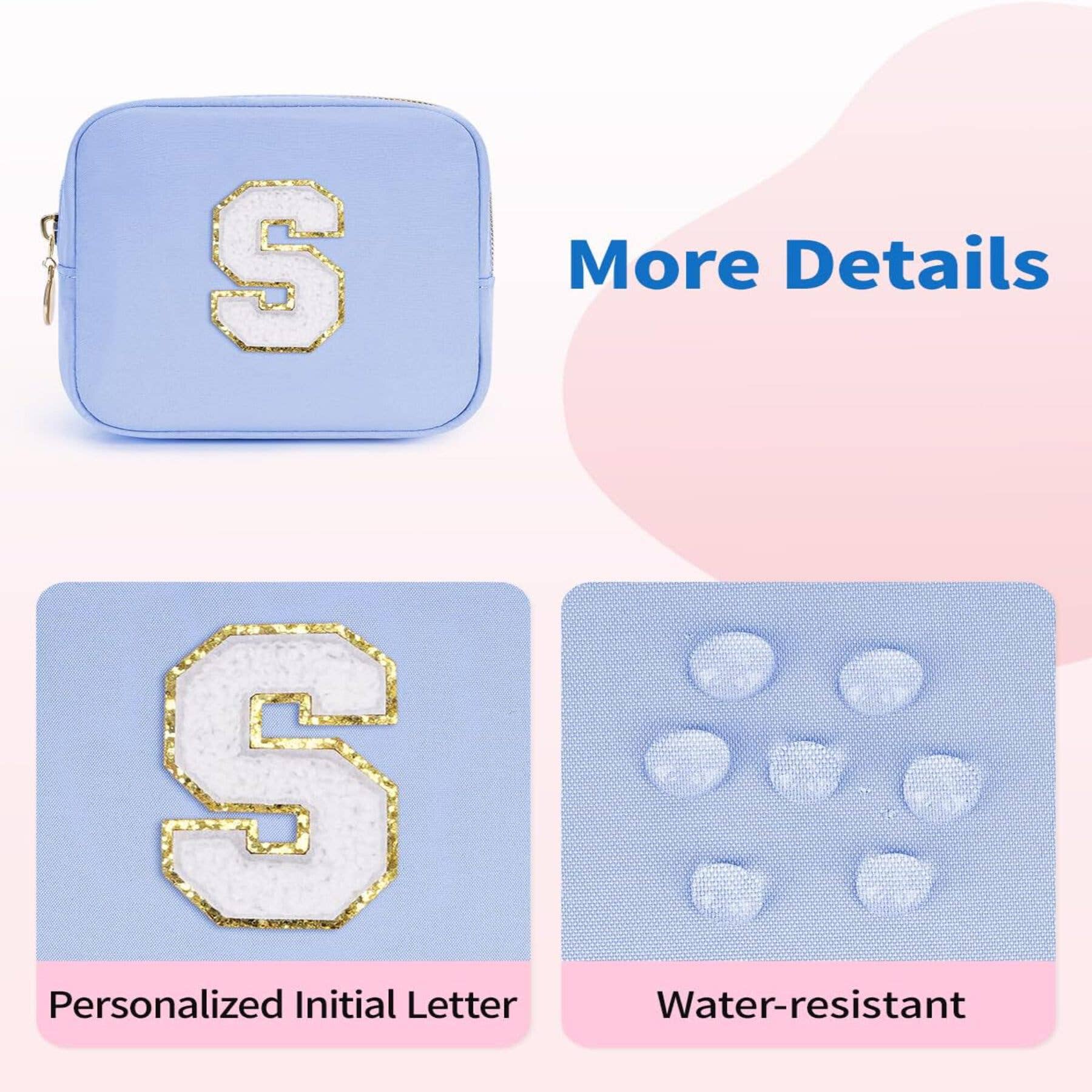 wandf – Großhandel Schmink-/Kosmetiktasche – Personalisierte Monogramm-Tasche Mini Initialen Schminktasche97