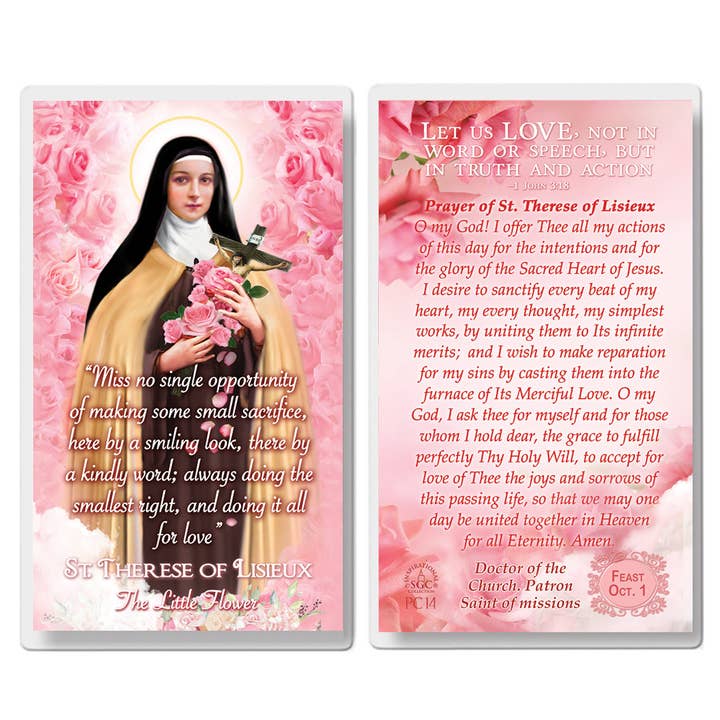 St. Theresia van Lisieux Gebedskaart voor wholesale door The Saints Collection