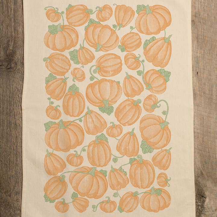 SOUTHERN FRIED DESIGN BARN - Wholesale Tea Towel - Pumpkin Pattern - Kitchen Towel