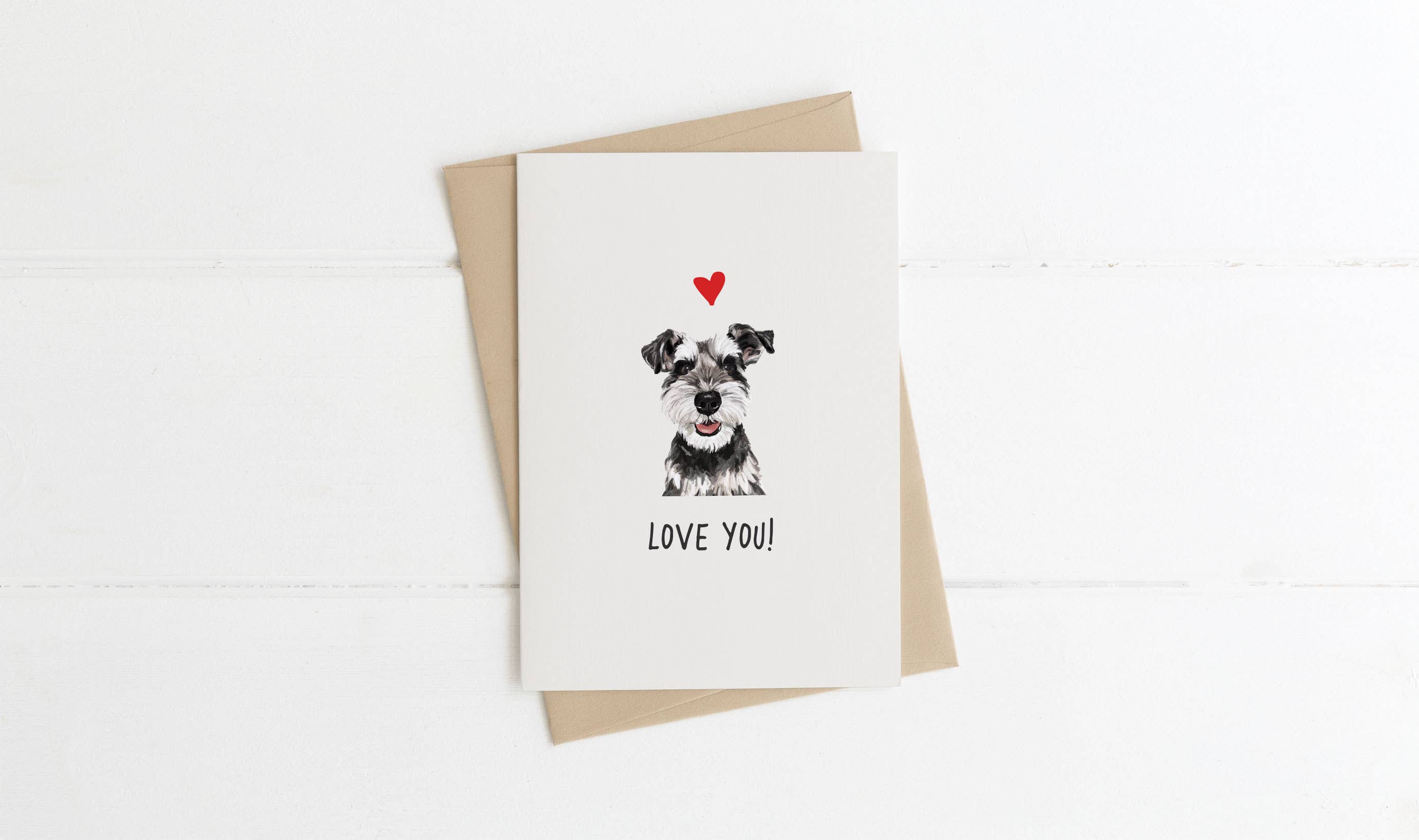 Richarts Designs – wholesale Everyday greeting card – A6 Dog card, mini dog cards, love you, from the dog15