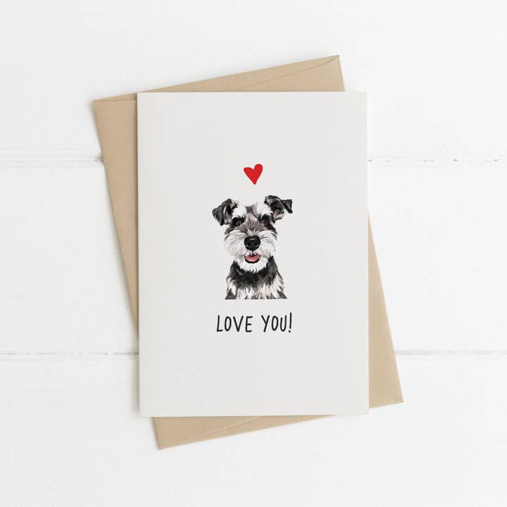 Richarts Designs – wholesale Everyday greeting card – A6 Dog card, mini dog cards, love you, from the dog15