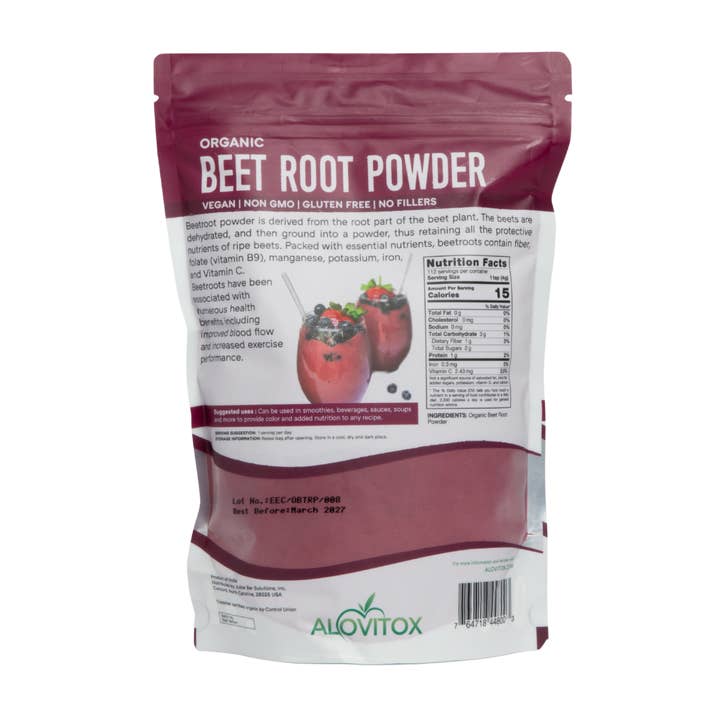 Alovitox - Wholesale Protein/Superfood Powder - 16oz Certified Organic Beet Root Powder1