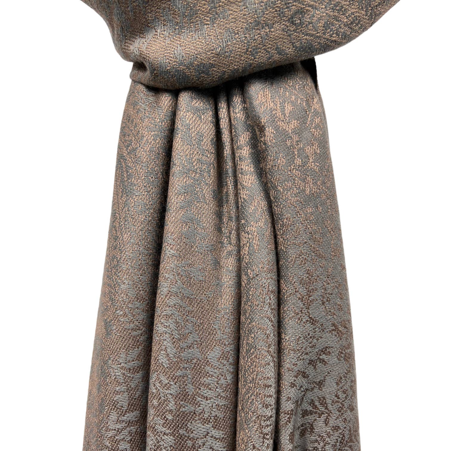 London Scarves - Wholesale Scarf - Women's - Plain pashmina with paisley print finished with fringes1