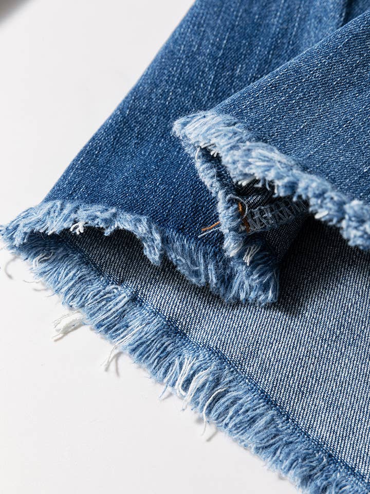 FULL TIME PURCHASE - Wholesale Jeans - Women's - High Waist Button Fly Seamed Raw Hem Flare Jeans9