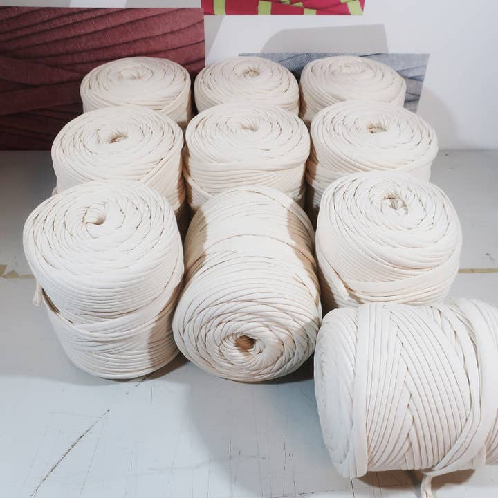 WelcomeYarn - Wholesale Yarn - T-shirt Yarn Pack 10x - Natural1