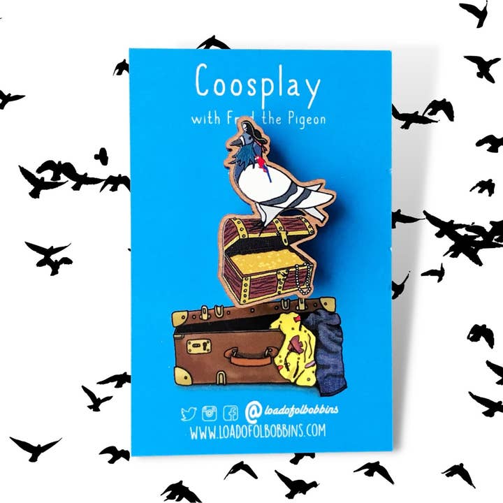 Pirate Pigeon Coosplay Lapel Pin for wholesale by Loadofolbobbins