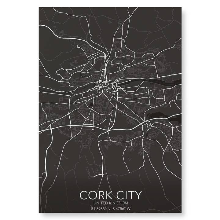 CORK CITY FULL MAP: 2xPrints for wholesale by Ezen Trade