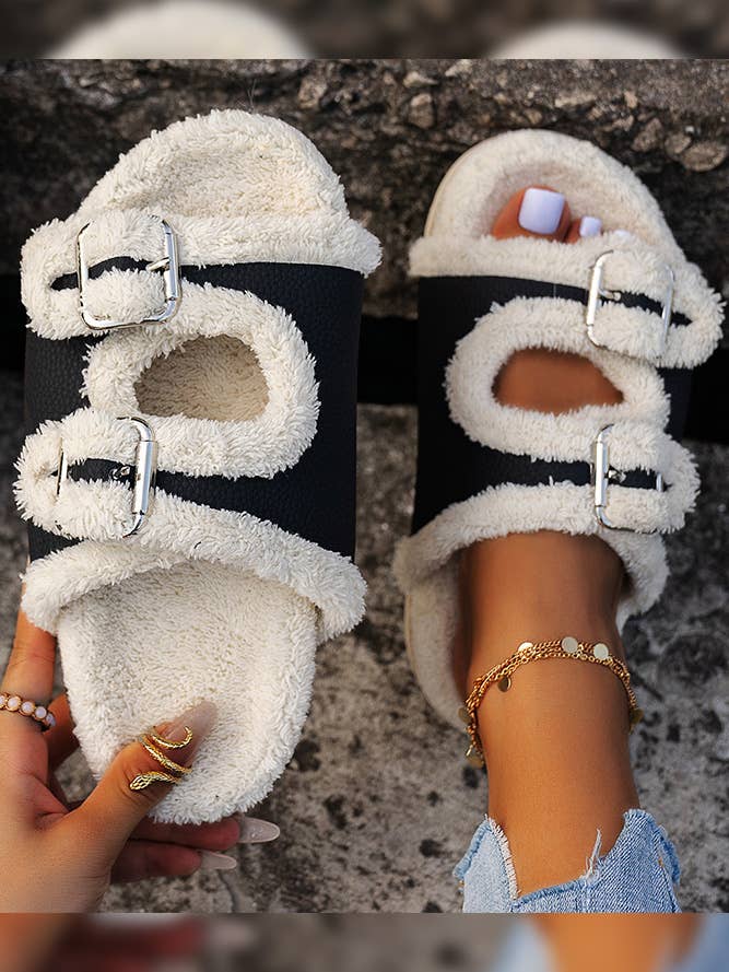 UNISHE - Wholesale Slippers – Women's - Clip Fluffy Slip On Slippers ZK5886