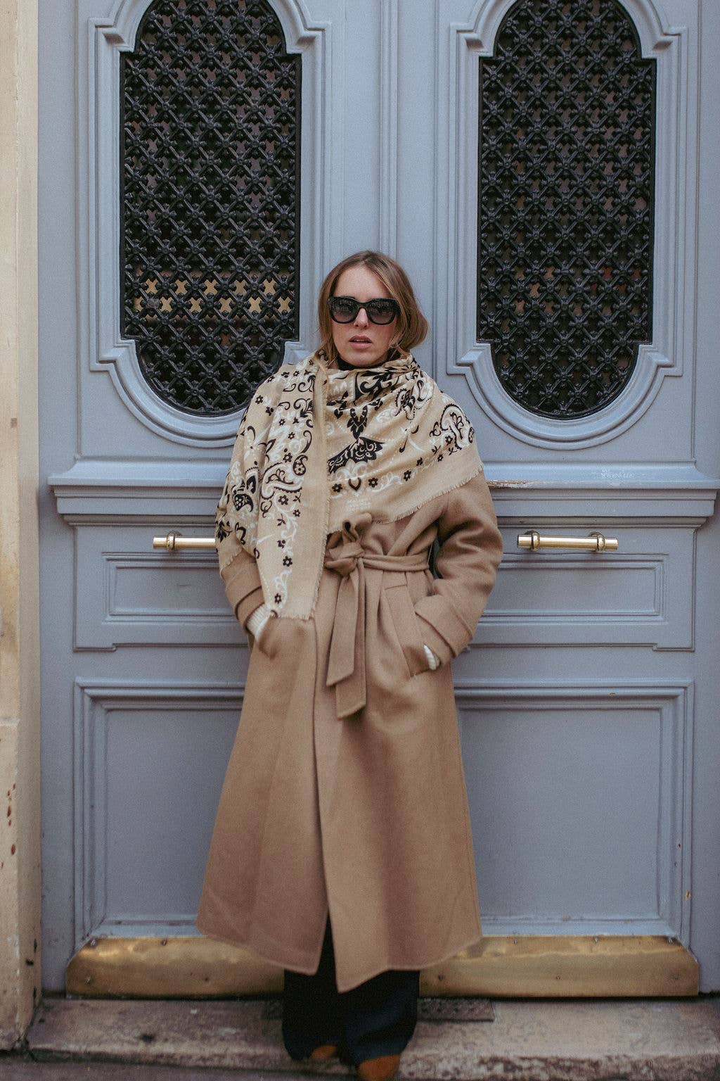 Maison Lecomte Flament - Wholesale Scarf - Women's - Beige cash FW24/25 scarf bandana0