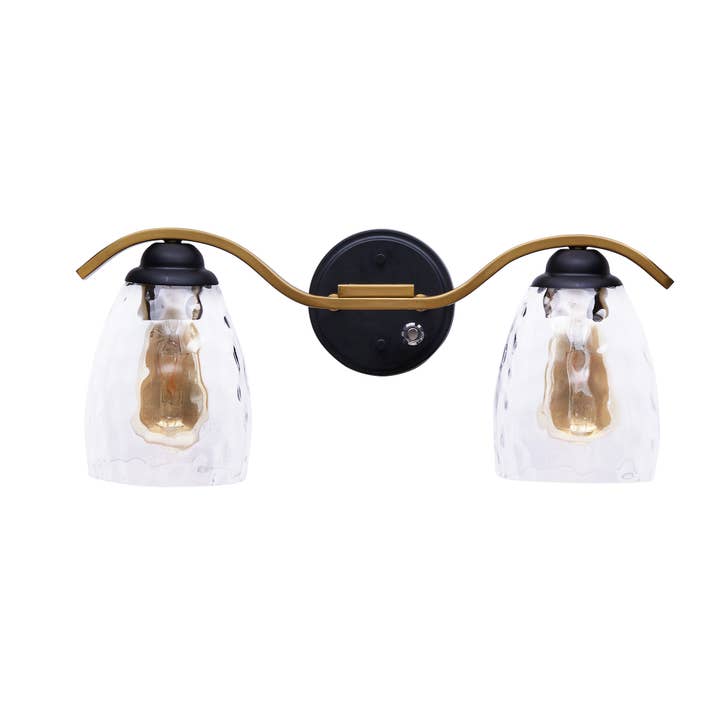 Black and Brass Heidi Dimmable 2-Light Bathroom Vanity Light for wholesale on Faire