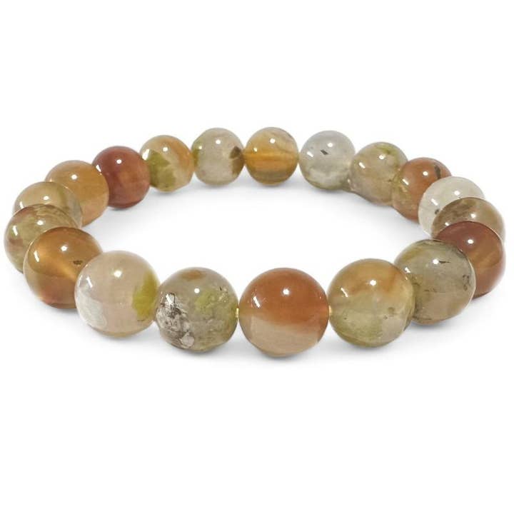 Bracelet agate de feu Mexique A+ (boules 9,5-10,5mm) pour la vente par La Boîte à Cailloux