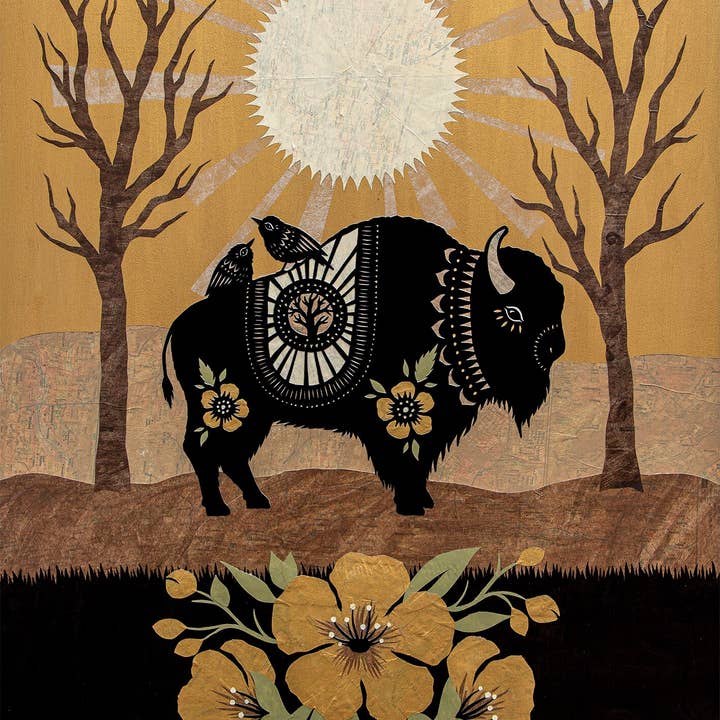 Reflections of the Lands We Trod - 11 x 14 inch Cut Paper Art Print for wholesale by Rural Pearl: Cut Paper Art by Angie Pickman