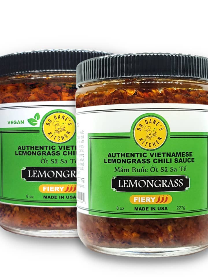 Authentic Vietnamese Lemongrass Chili Sauce "Texas Two-Step" (Sa Te) for wholesale by Dr. Dane's Kitchen