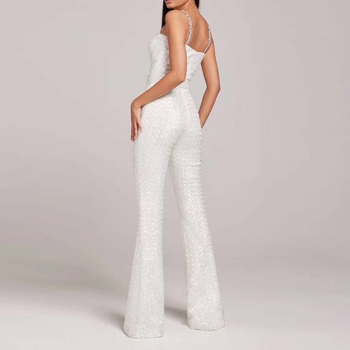 Gold JP012 Eleganter Overall mit Pailletten - Sommer-Chic für den Großhandel auf Faire