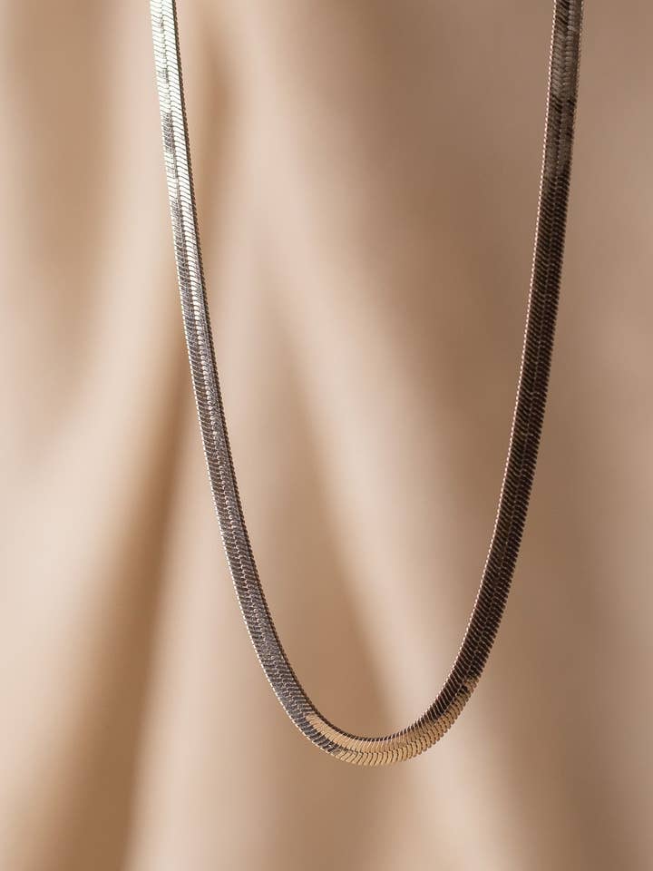 Rhodium-gefüllte Fischgrätenkette für den Großhandel von Océanne