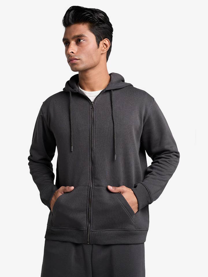 Premium Relaxed Zip Hoodie (Unisex) - Phantom Grey for wholesale by Strides Co