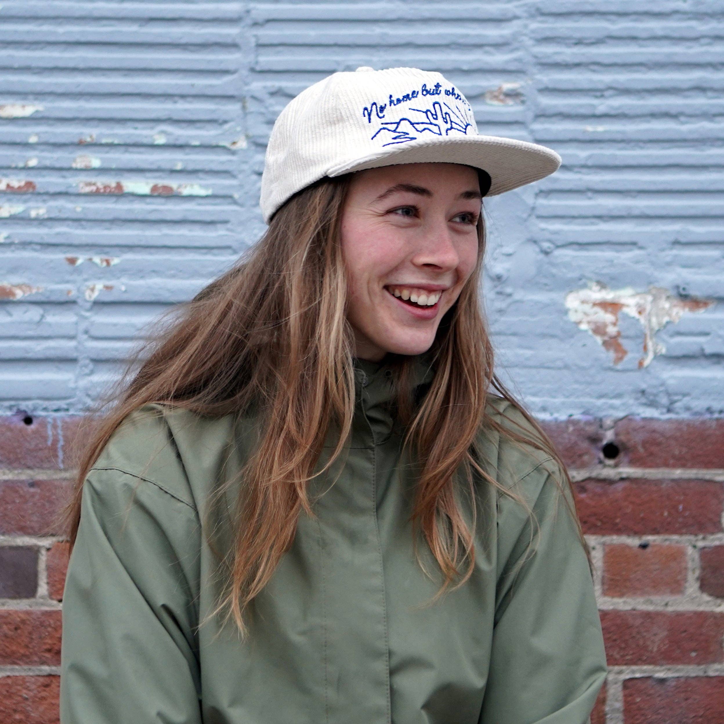 Stuntin Goods - Wholesale Flat Brim Cap - Unisex - No Home But Where I Roam Corduroy Hat3