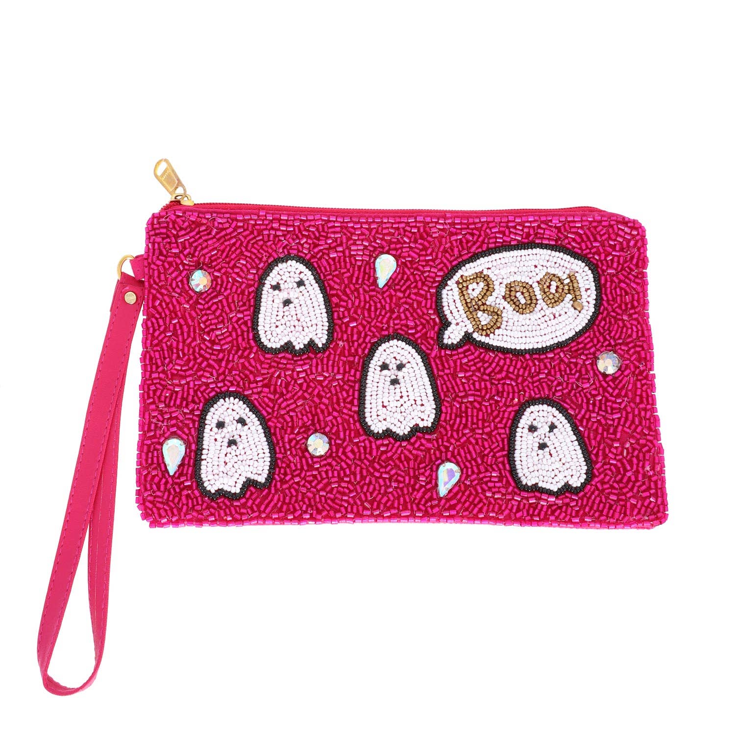 SP Sophia Collection - Wholesale Coin Purse - Women's - Jeweled & Beaded Ghosts "Boo!" Halloween Coin Purse1