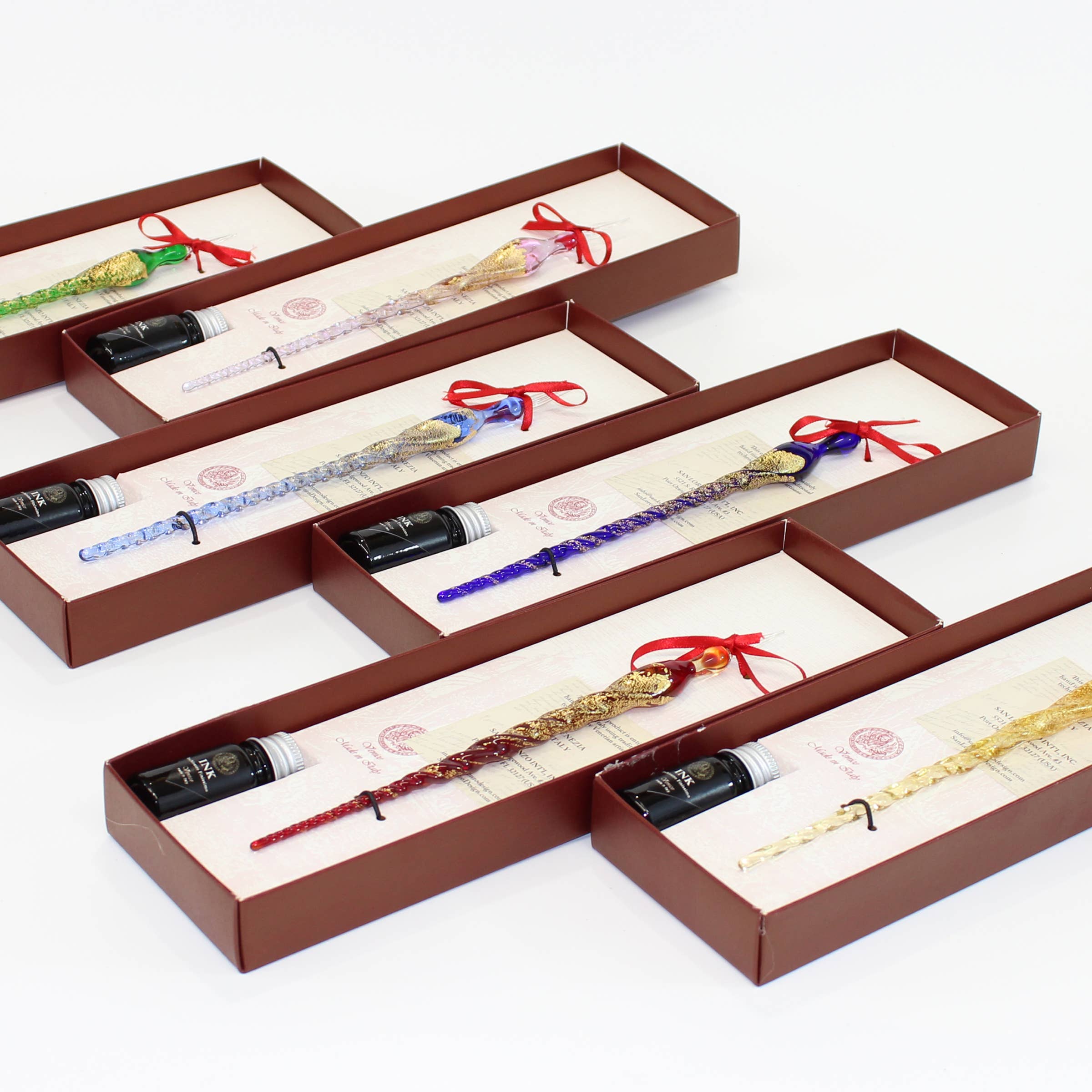San Lorenzo Design - Wholesale Pen - Murano Glass Pen with Gold Leaf, Classic Writing Instrument7