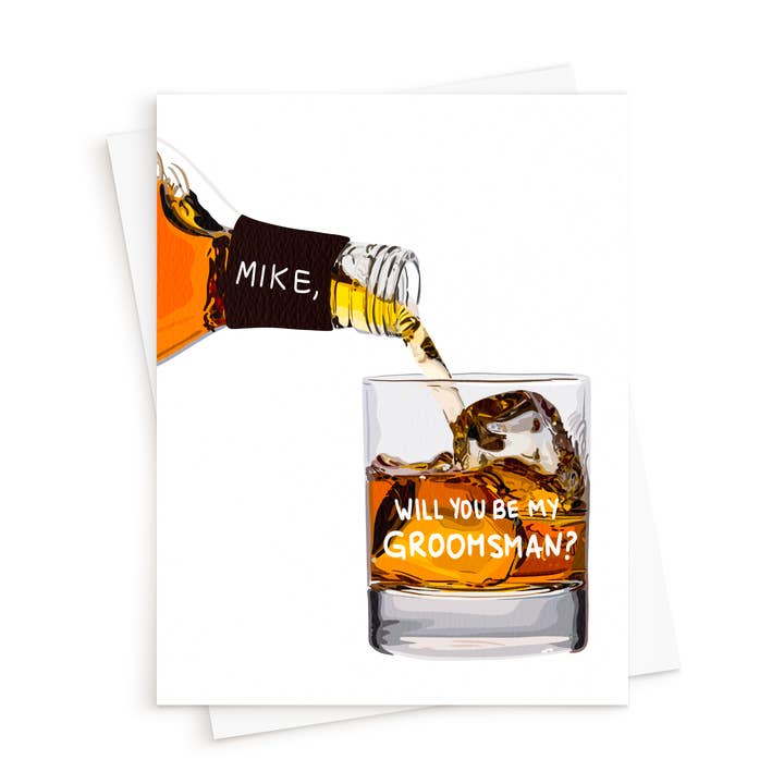 The Groomsman Whiskey Card for wholesale by Queen B Cards