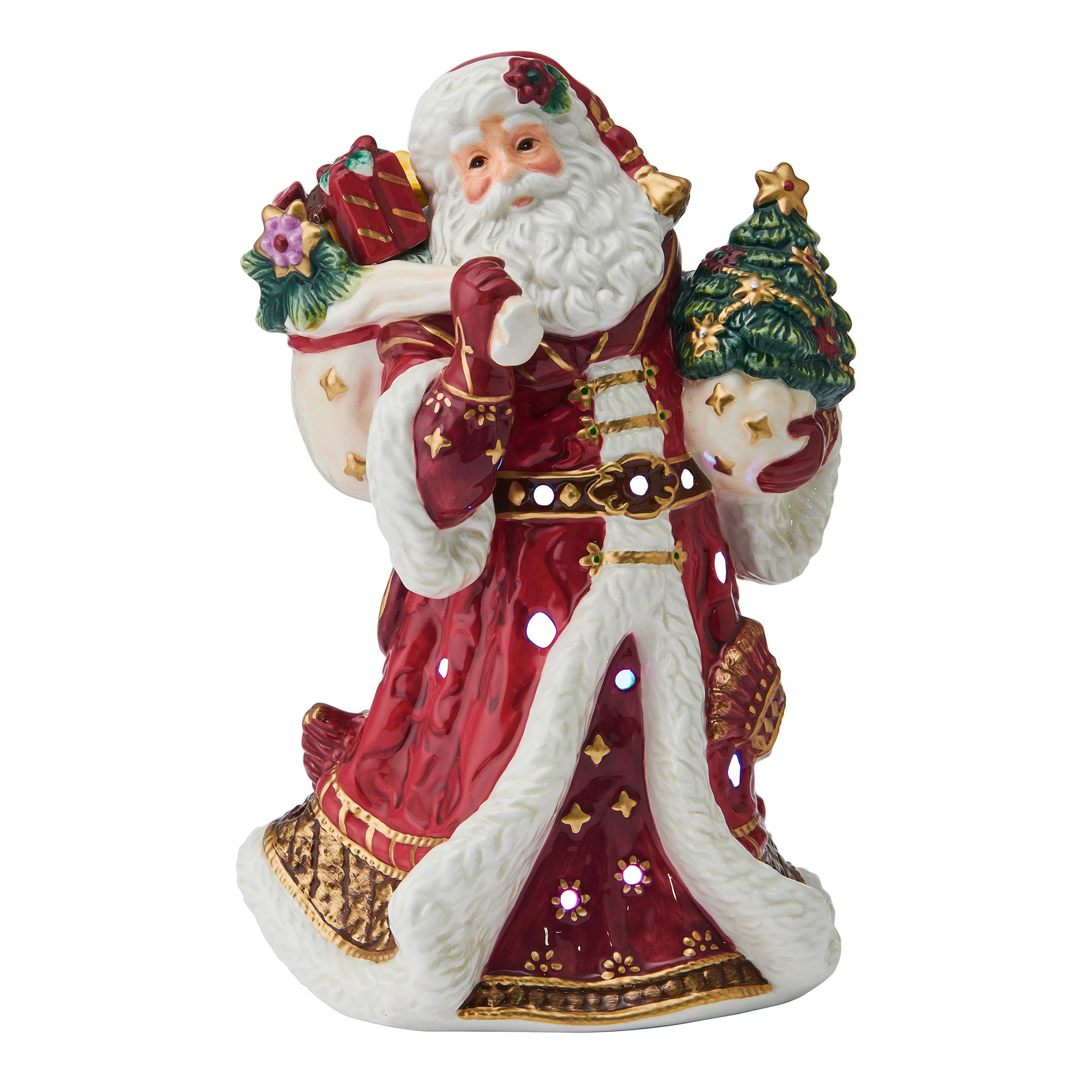 RED Fitz and Floyd Hldy Luminary Renaissance Santa Photo Box for wholesale on Faire0
