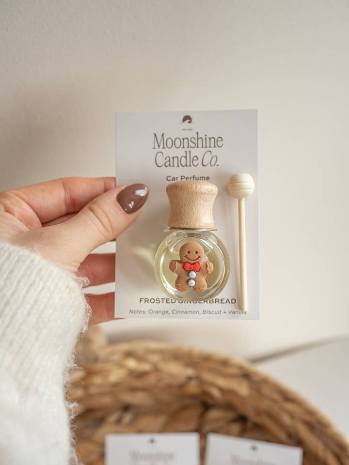Frosted Gingerbread Car Perfume | Diffuser | Christmas Gifts for wholesale by Moonshine Candle Co.