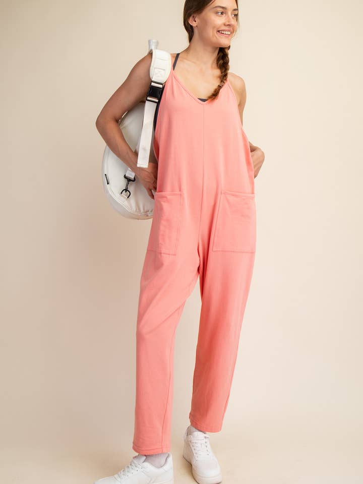 COTTON LYCRA SLEEVELESS JUMPSUIT for wholesale by Rae Mode