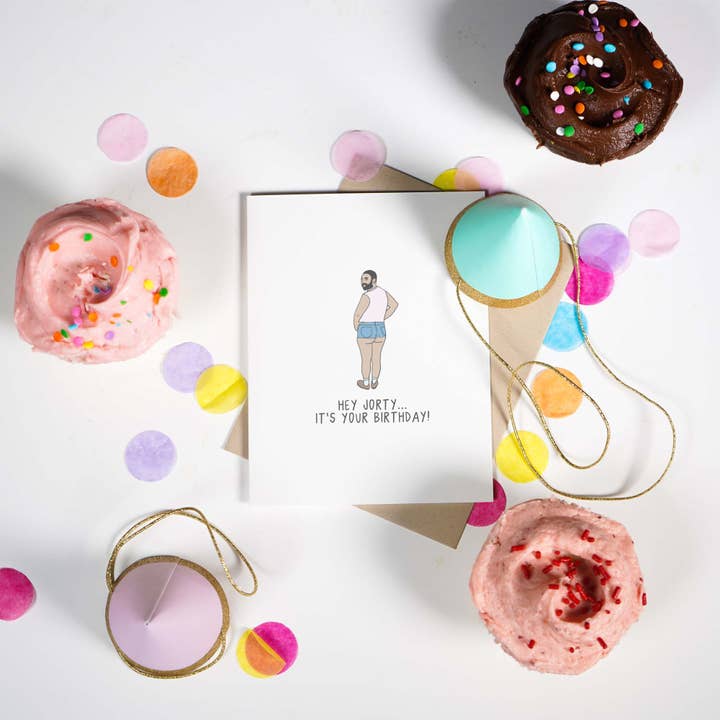 rockdoodles – wholesale Birthday card – Hey Jorty... It's Your Birthday! | Birthday Card1