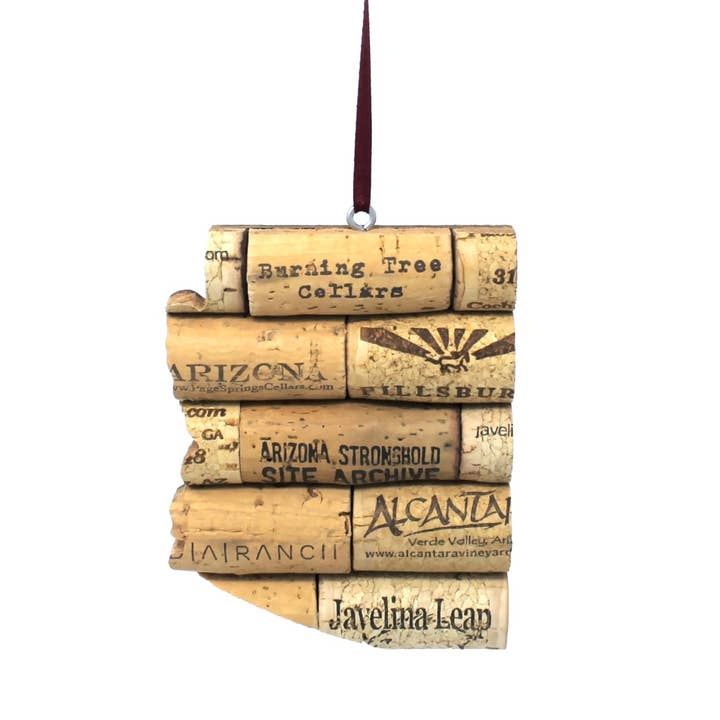 Arizona Wine Cork Ornament for wholesale by Desert Coastal Studios