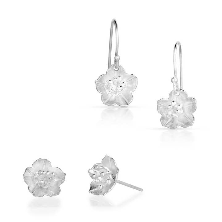 Hellebore Earrings for wholesale by Silver Garden Designs