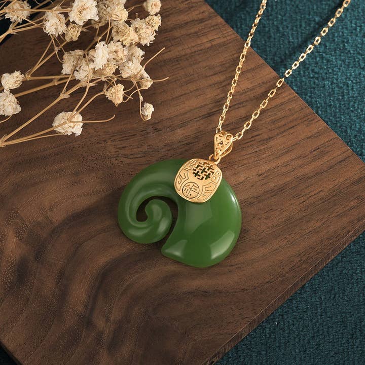 Jade Elephant Necklace for wholesale by Bright MacMing