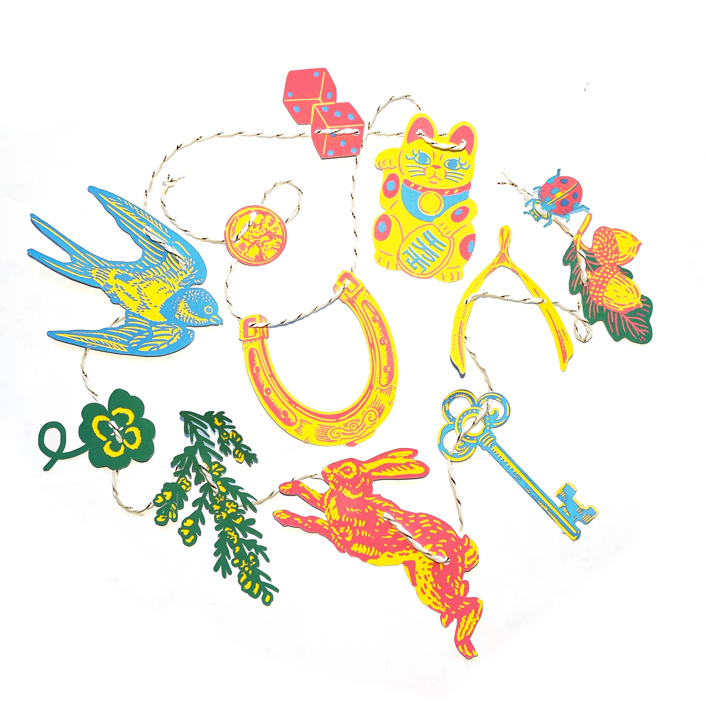 Hissing Mink – Arco de bandeirinhas por atacado – Mini Guirlanda de Papel Boa Sorte1