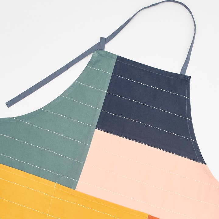 Anchal - Wholesale Apron - Colorblock Organic Cotton Bib Apron2