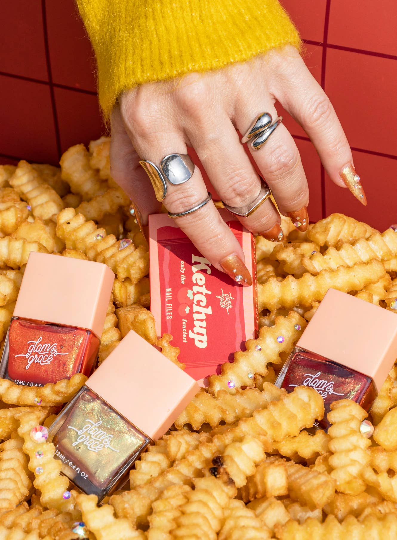 Glam & Grace - Vendita all'ingrosso Lime per unghie - Lime per unghie a forma di bustina di ketchup - Edizione limitata5