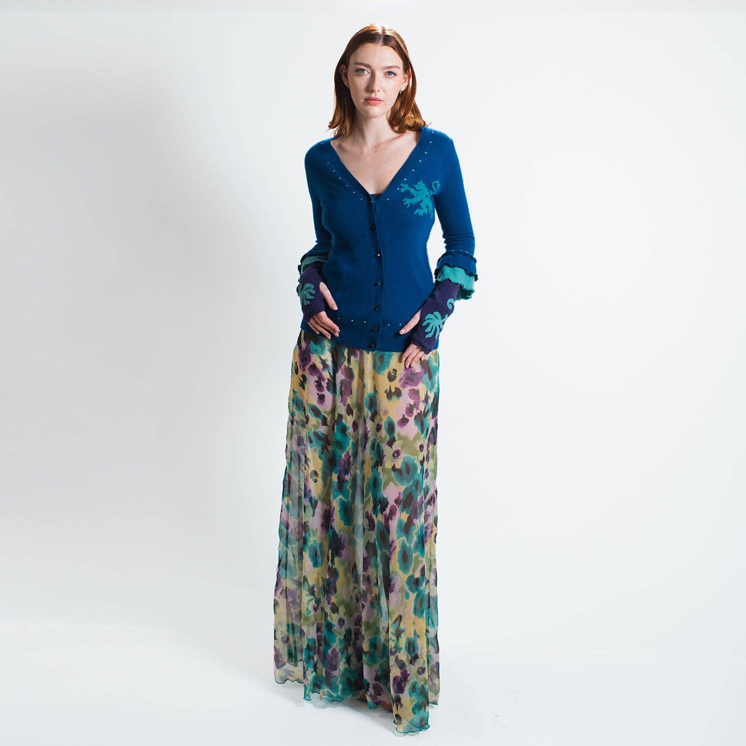 Deborah Lindquist - Wholesale Skirt - Women's - Faelyn Skirt – Monet Print Silk Chiffon2