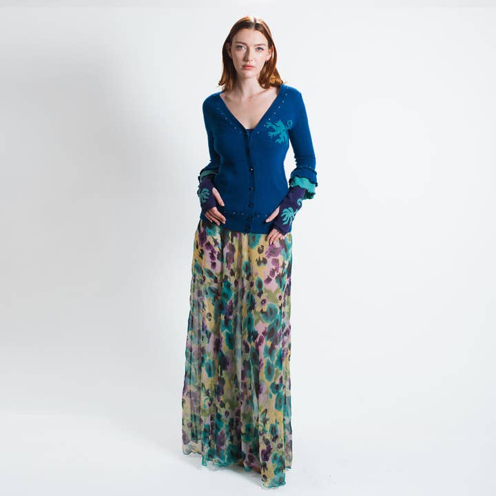 Deborah Lindquist - Wholesale Skirt - Women's - Faelyn Skirt – Monet Print Silk Chiffon2