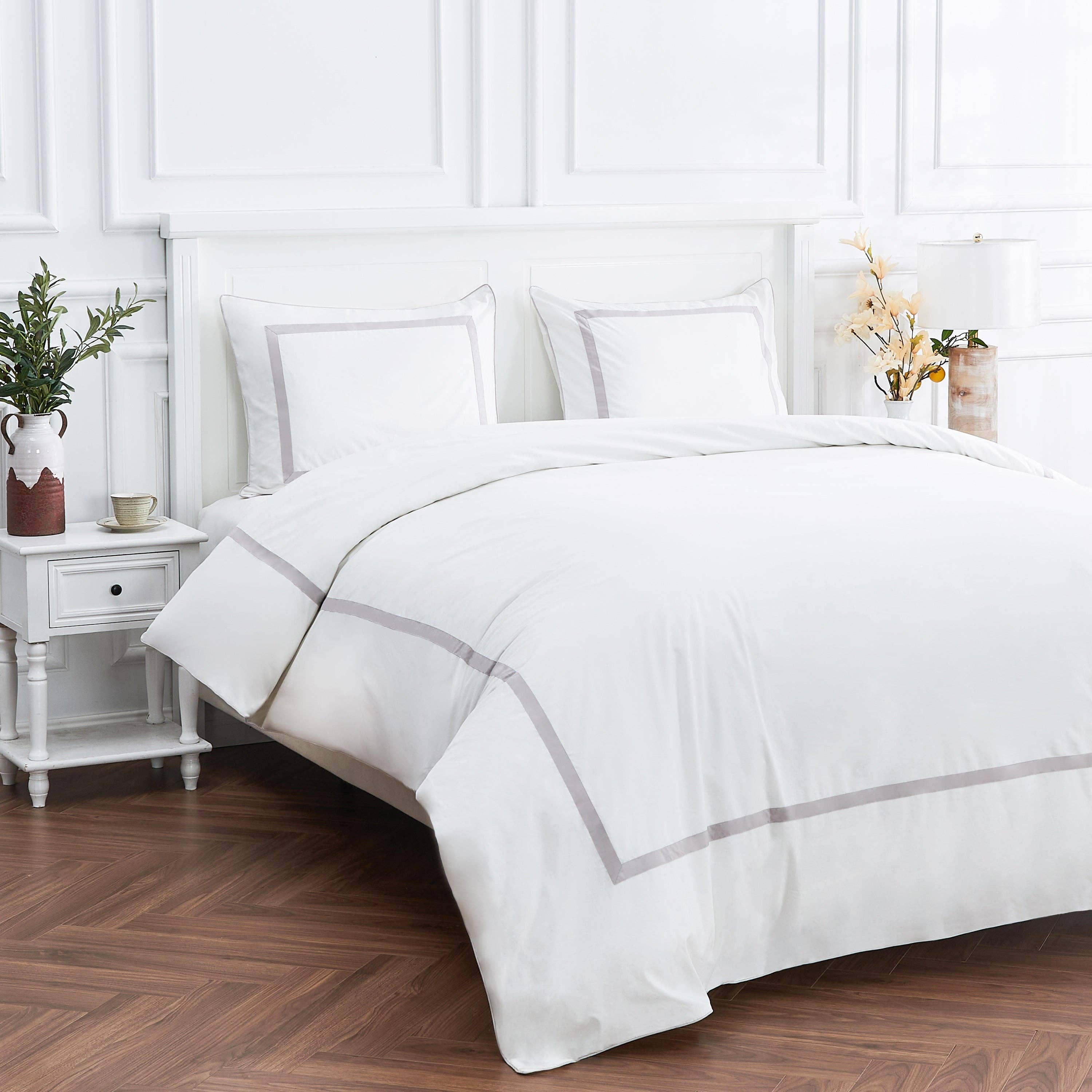 Mélange Home - Wholesale Duvet Cover - Classic Double Border Percale Cotton Duvet Set10