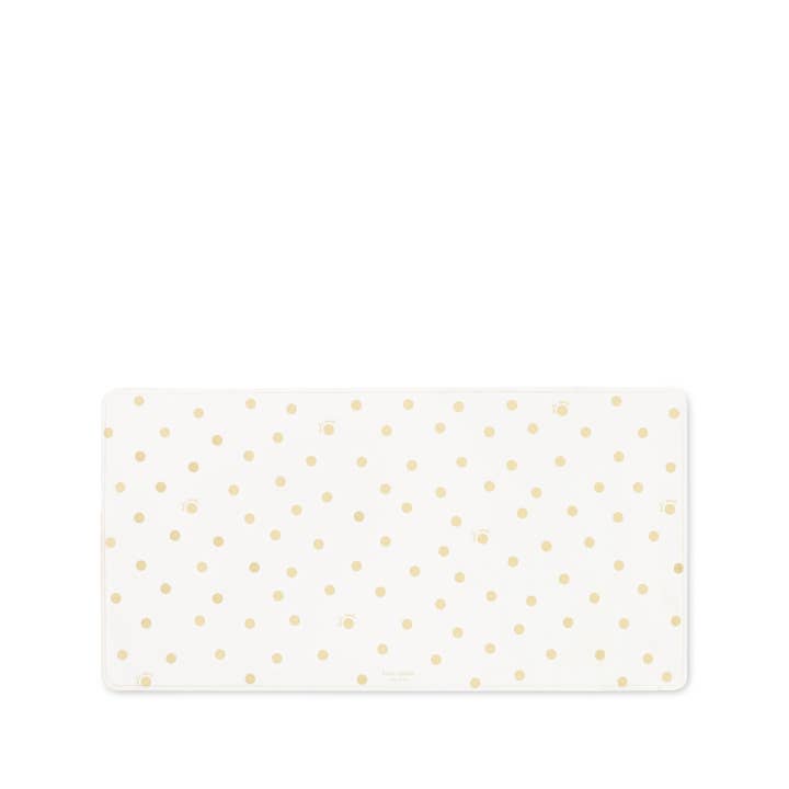 Desk Pad, Gold Dot With Script for wholesale by Kate Spade New York by Lifeguard Press