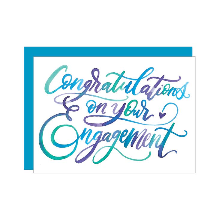 Congrats Engagement wenskaart voor wholesale door Katie Elizabeth Lettering