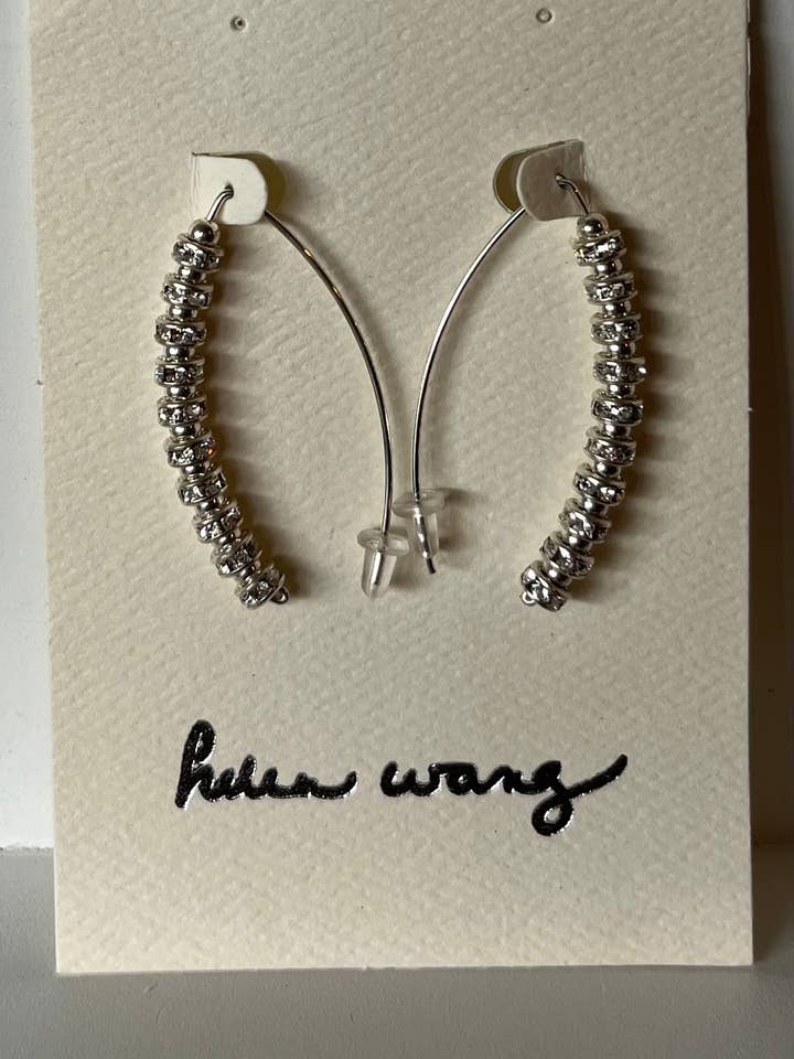 HWJ Earrings - Sterling Silver, Channel-Set Austrian Crystal for wholesale by Helen Wang Jewelry