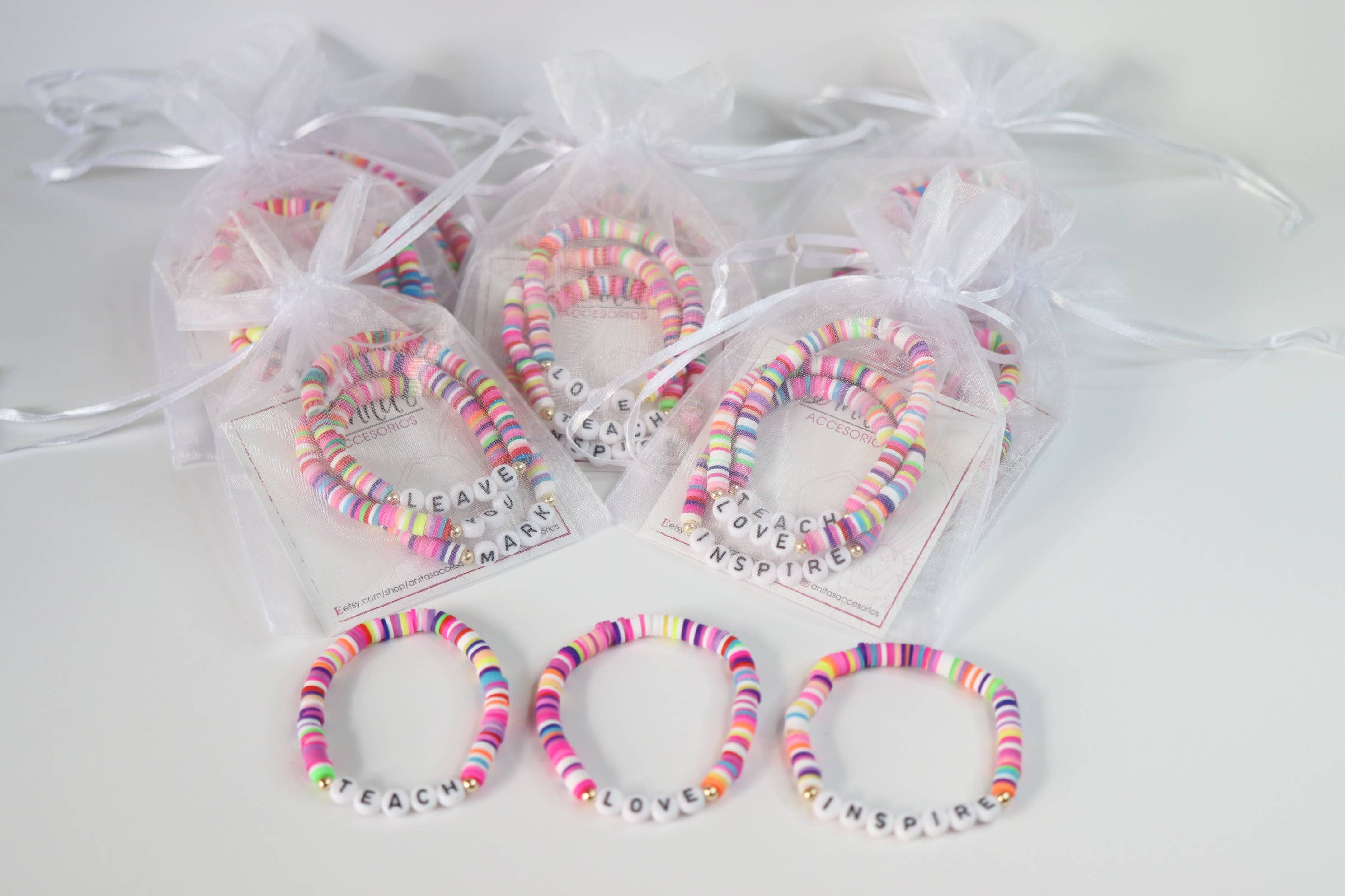 Anita's Accesorios - Wholesale Beaded Bracelet - Custom bead name bracelet  rainbow bracelet, heishi bracelet2