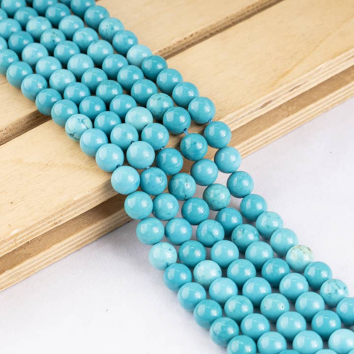 Soothing Crystals Beads - Wholesale Beads - Crystal Round Beads | Turquoise Howlite | Gemstone Beads5