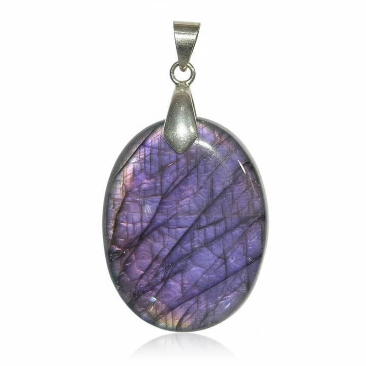 Purple Labradorite Pendant Madagascar AA+ for wholesale by La Boîte à Cailloux