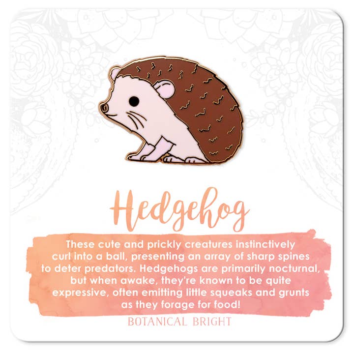 Botanical Bright - Wholesale Lapel pin/button - Hedgehog Enamel Pin